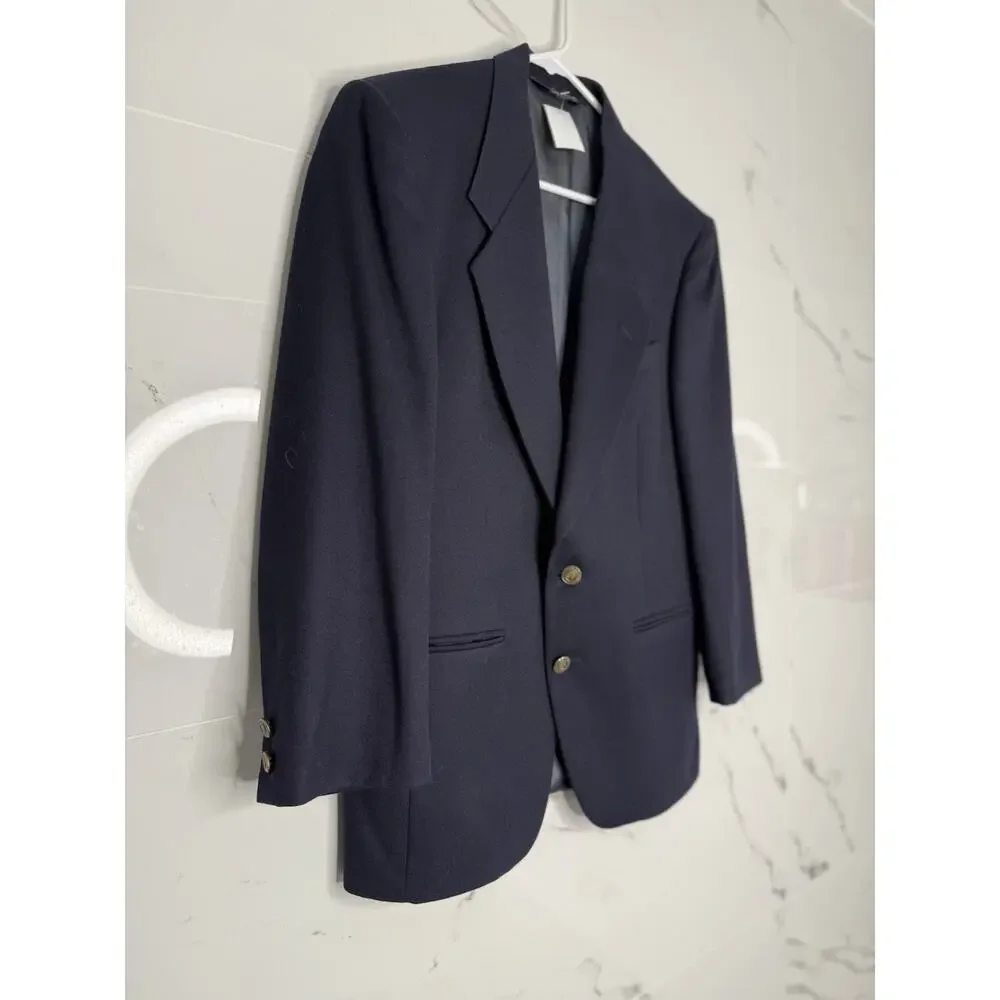 Blazer sport coat Pierre Cardin Union Made In USA Blue 34R Designer Classic